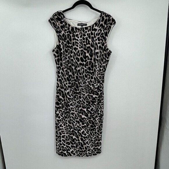 Catherine Malandrino Dresses & Skirts - Catherine Malandrino Womens Dress 10 Sheath Sleeveless Animal Print Black White